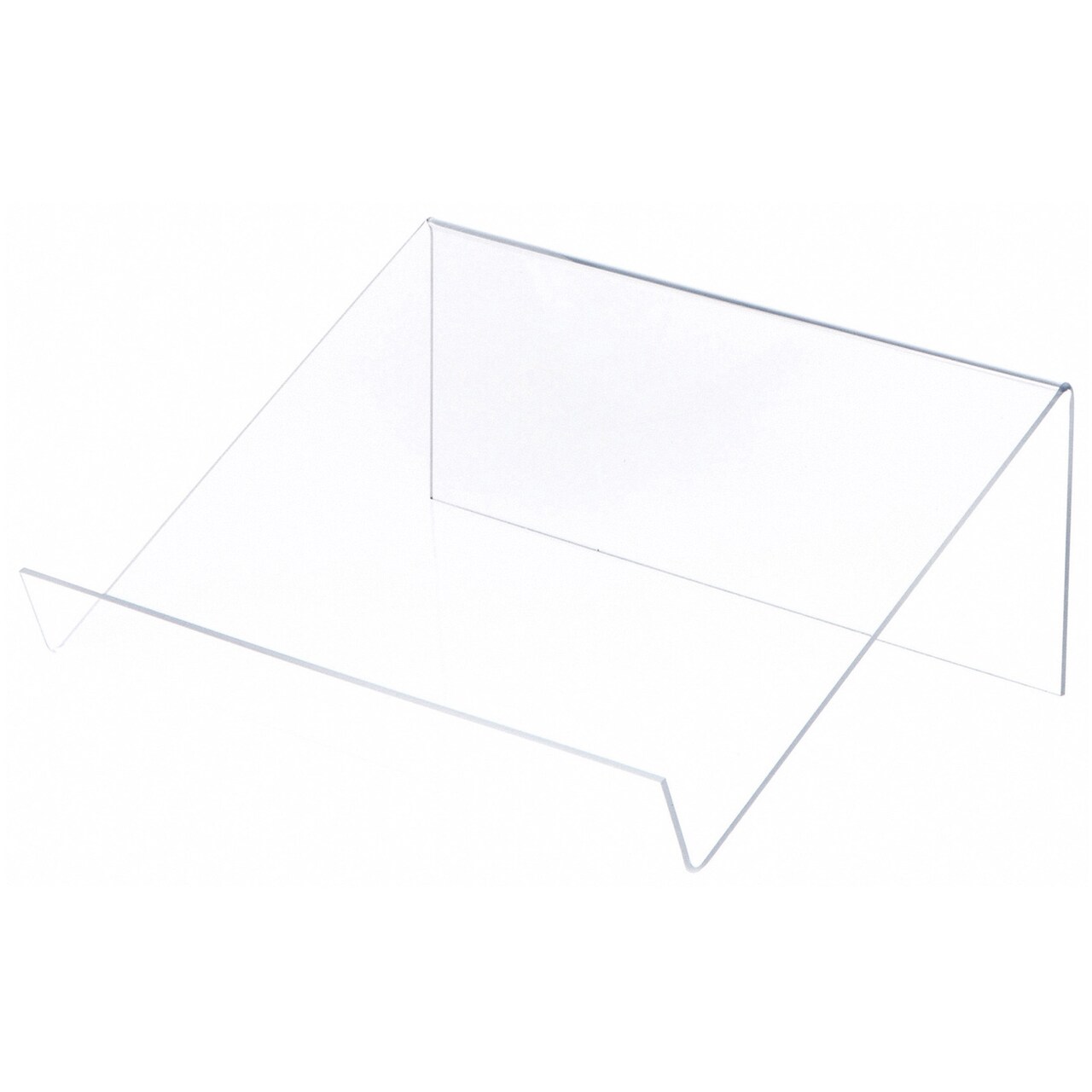 Plymor Clear Acrylic Slightly Elevated Book Display Stand with 1.5" Ledge, 12" W x 9" D x 4.5" H